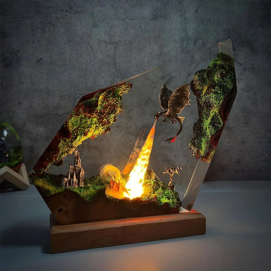 HP Dragon Resin Lamp Handmade